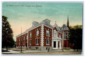 c1910 St. Peter's Parish Hall London Ontario Canada Antique Unposted Postcard