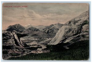 1911 The Bow Valley Scene of Mountains Banff Alberta Canada Postcard 