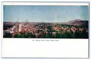 Coeur d'Alene Idaho Postcard Birds Eye View City Buildings Trees c1905 Unposted