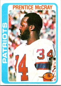 1978 Topps Football Card Prentice McCray New England Patriots sk7371