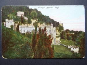 GWRYCH CASTLE near RHYL c1906 Postcard by Bibby's of Rhyl DUPLEX POSTMARK 973