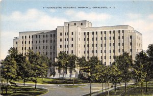 Charlotte North Carolina 1940s Postcard Charlotte Memorial Hospital 