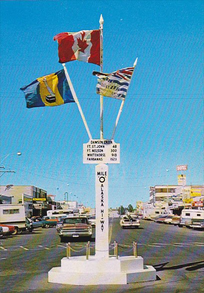 Street Scene Mile O Post Dawson Creek British Columbia Canada