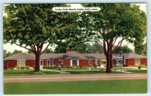 CEDAR FALLS, Iowa IA ~ Roadside CEDAR FALLS MOTEL ca 1940s Linen Postcard