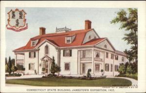 1907 Jamestown Expo Postcard CONNECTICUT STATE BLDG #131