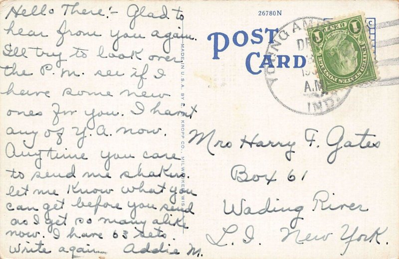 Kokomo Indiana Hotel Frances Linen Postcard