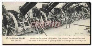Old Postcard Army Champagne Exhibition Victory in Court & # 39honneur Cannons...
