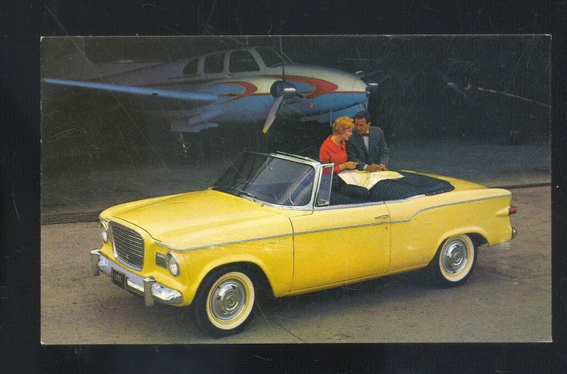 1960 STUDEBAKER LARK REGAL CONVERTIBLE CAR DEALER ADVERTISING POSTCARD