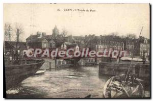 Postcard Old Caen's harbor entrance