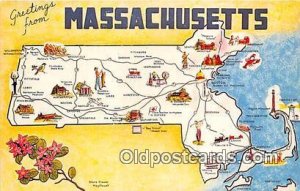 Greeting From Massachusetts, USA Unused 