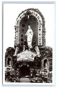 Postcard Grotto of Christ the King, Duckeyville, Wisconsin WI 1953 RPPC H15