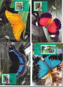 Rainforest Butterflie Lot of 4 Australia Maximum Cards oissued  on 8 May 2004
