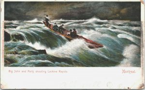 Canada Big John and Party Shooting Lachine Rapids Montreal Postcard 03.60