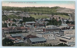 LOS GATOS, CA California ~ BUSINESS SECTION ~ Handcolored c1910 Scheff Postcard