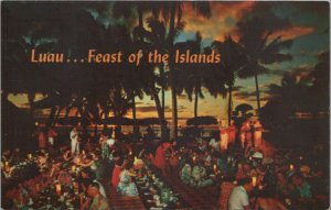 Postcard Luau Hawaiian Feast Waikiki Hawaii HI