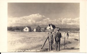 RPPC US Army, Soldiers Looking at Cattle, Farm, Barn, WWII Censor, 1940's