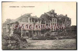 Old Postcard Peronne La Rue Gladimont 1919