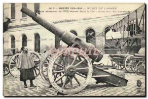 Old Postcard Militaria Paris Musee de l & # 39armee German Canon 155 exhibits...