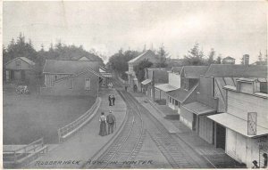 Long Beach Washington Rubberneck Row in Winter Vintage Postcard AA11154