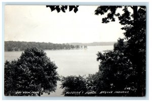 Bay View From Bledsoe's Beach Angola Indiana IN RPPC Photo Vintage Postcard