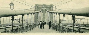 Postcard Antique View of Cables on Brooklyn Bridge, New York, NY. aa3