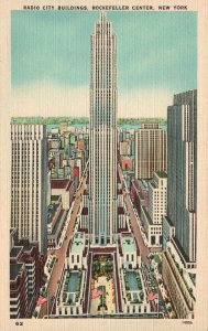 Vintage Postcard Radio City Building Rockefeller Center Showplace New York City