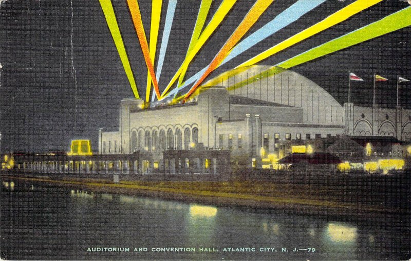 Auditorium and Convention Hall Atlantic City NJ 79 1954 Vintage Linen