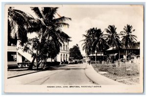 1956 Roosevelt Avenue Panama Canal Zone Canadian Cruise RPPC Photo Postcard 
