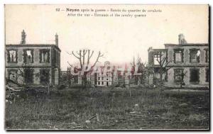 Old Postcard Noyon after the war Entree neighborhood Cavalry Army