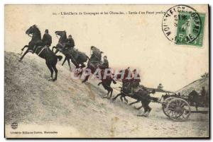 Old Postcard Militaria L & # line output of 39artillerie & # 39un deep pit