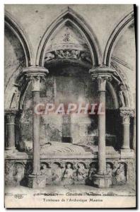 Old Postcard Rouen Cathedral Tombs of & # 39archeveque Mauritius