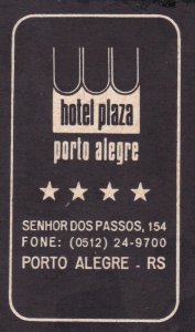 Argentina Porto Alegre Hotel Plaza Vintage Luggage Label sk2466