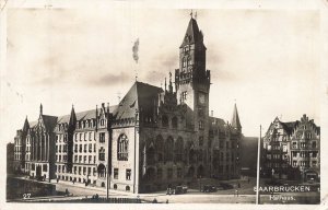Saarbrücken Germany~Rathaus~1935 Photo Postcard to Bury St Edmunds UK