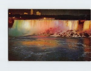 Postcard Illuminated view of the American Falls, Niagara Falls, New York