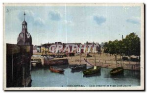 Old Postcard Concarneau Quas Peneroff and Place Jean Jaures