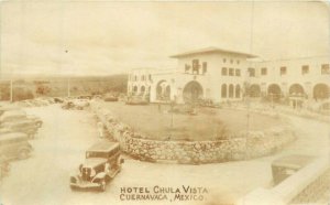 Cuernavaca Mexico Hotel Chula Vista Automobile RPPC Photo Postcard 22-592