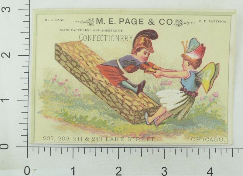 1880's Lovely Fairies Candy Bar Fair Victorian Trade Card P11