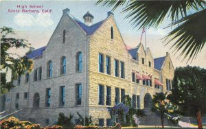 Santa Barbara California c1910 Postcard High School Building