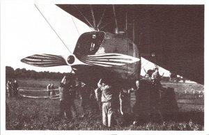 Zeppelin Airship Gondola with men working on it POSTCARD