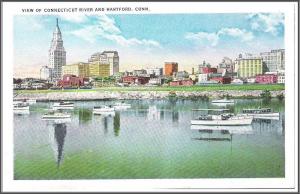 Connecticut Hartford View & River Postcard - [CT-020]