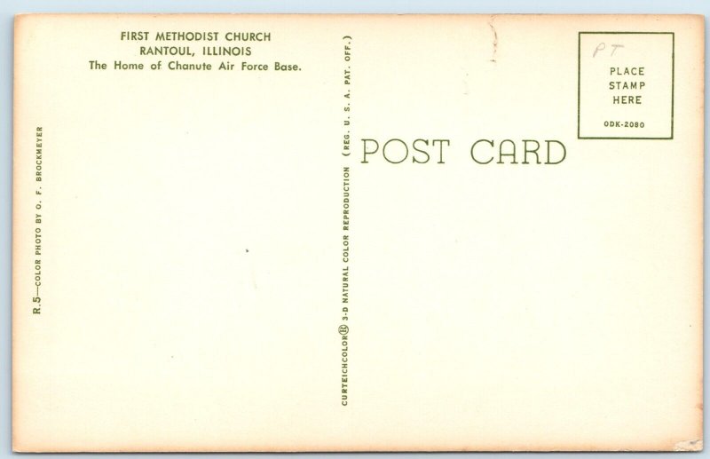 1960 Rantoul, ILL First Methodist Church Home of Chanute Air Force Base PC A239