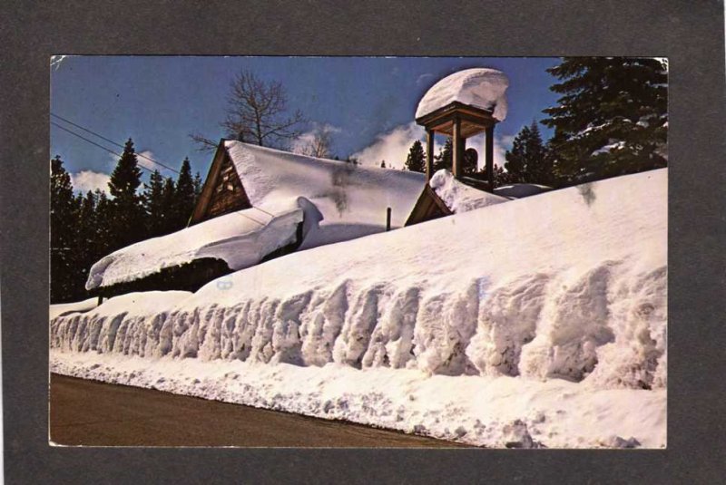 CA Winter Scene Snow Johnsville California Postcard