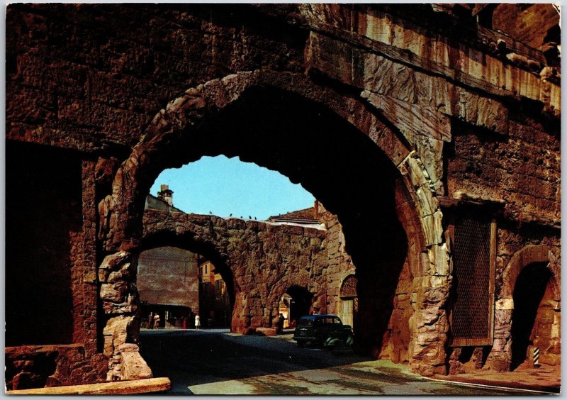 Aosta Praetorian Gates Italy Arch Parallel Rows of Arches Postcard