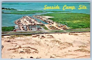 1950's ZACH'S SEASIDE CAMP SITE DELAWARE OCEAN HIGHWAY AERIAL VIEW POSTCARD