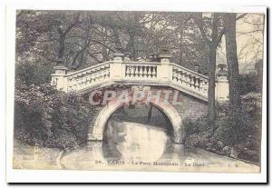 Paris (17th) Old Postcard Monceau Park Bridge