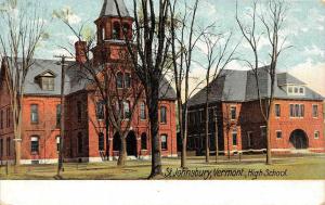 ST JOHNSBURY, VT Vermont    HIGH SCHOOL    Caledonia County  1907 Postcard