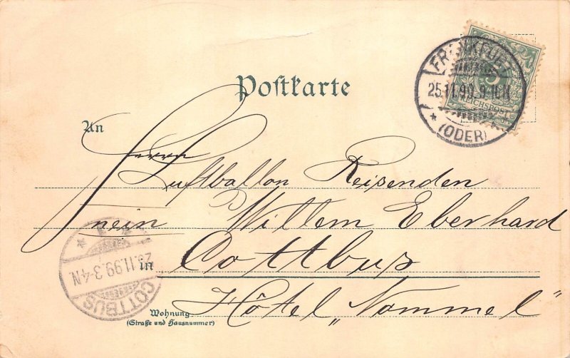 Waste Utilization Machine Comic Humor 1899 Man Pick Cigarette Butt postcard C360