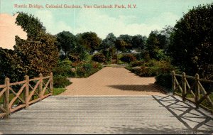 New York City Van Cortland Park Colonial Gardens Rustic Bridge