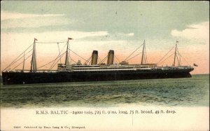 Steamship Boats, Ships Baltic White Star c1900s-20s Postcard