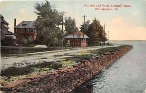 US6418 the old sea wall league island philadelphia pa    usa